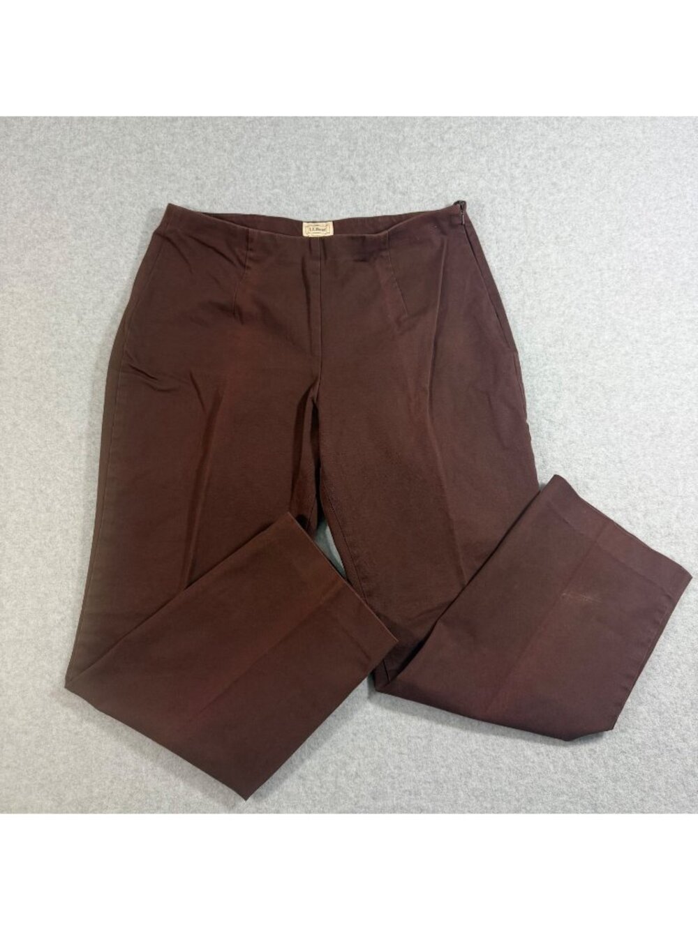 L.L.Bean Women’s 12 Petite Brown Stretch Dress Pants Straight Leg Career Casual